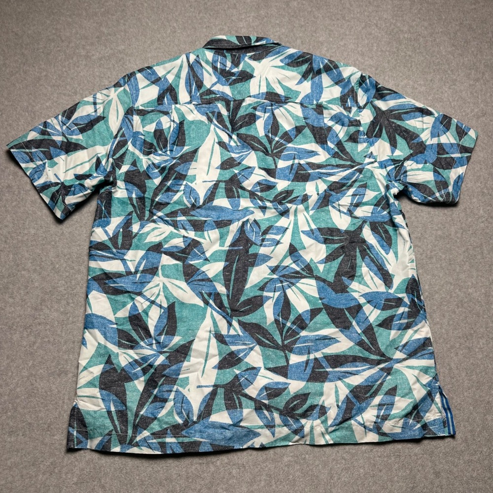 Tommy‎ Bahama The Coconut Point IslandZone Blue Tropical Leaf Shirt Mens Medium - Picture 3 of 9